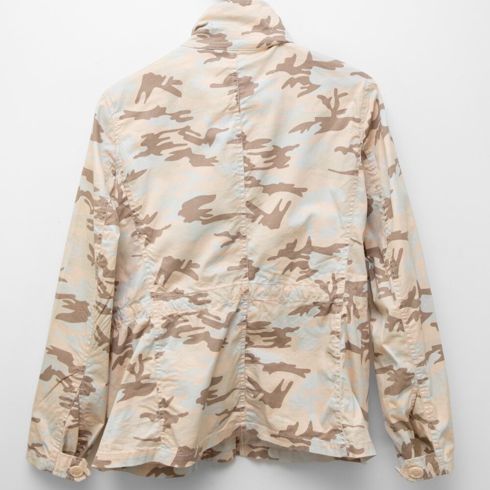 J Peterman Cargo Jacket Camouflage Coat Cotton Blend Camo Brown Tan Size Medium - Picture 3 of 8